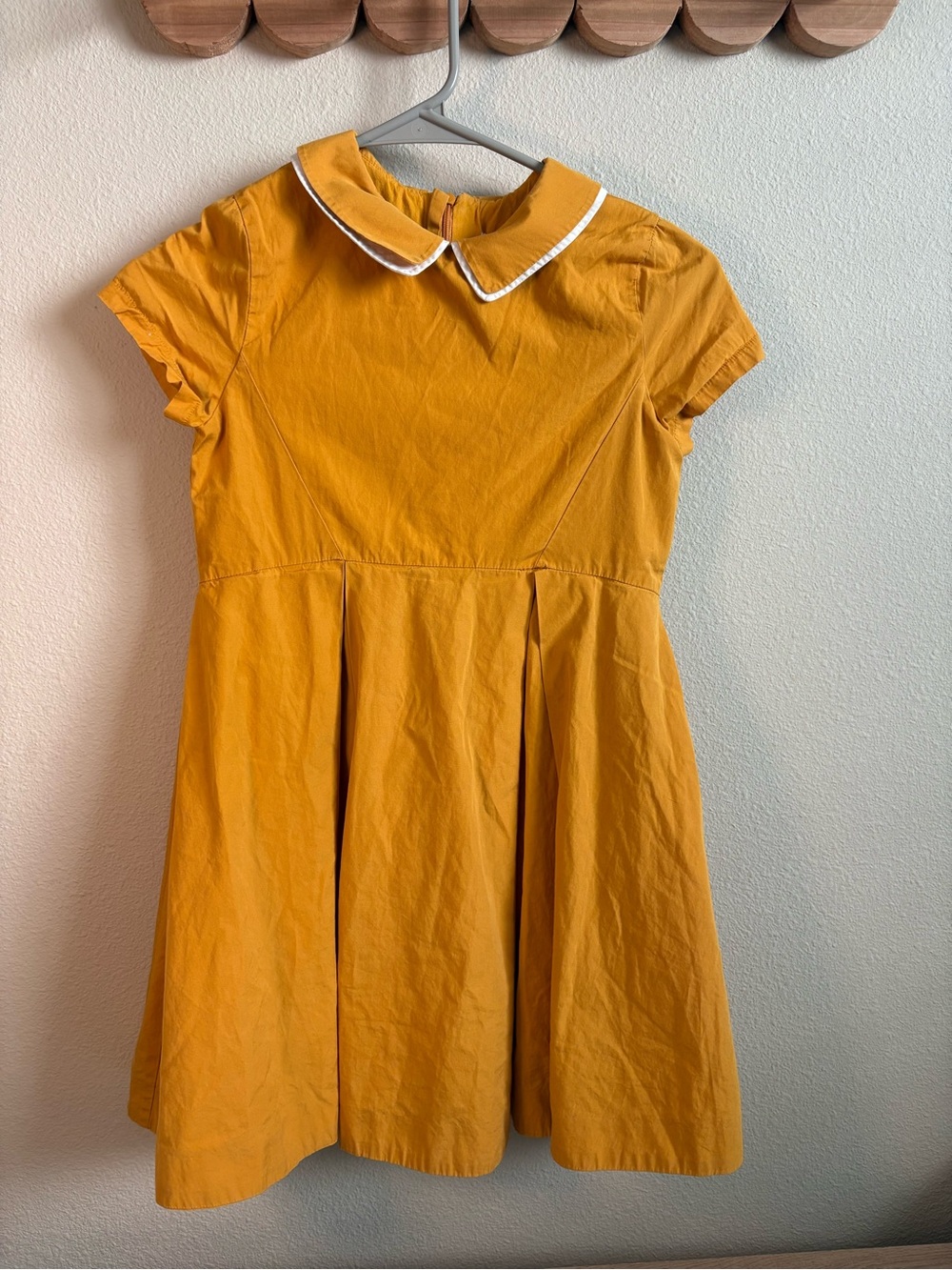 Jacadi Mustard Yellow Peter Pan Collar Dress